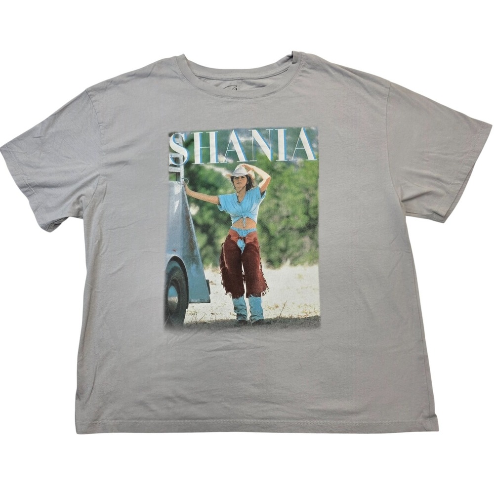 Shania Twain T-Shirt Gray Graphic‎ Tee Country Music Pop Star Large L